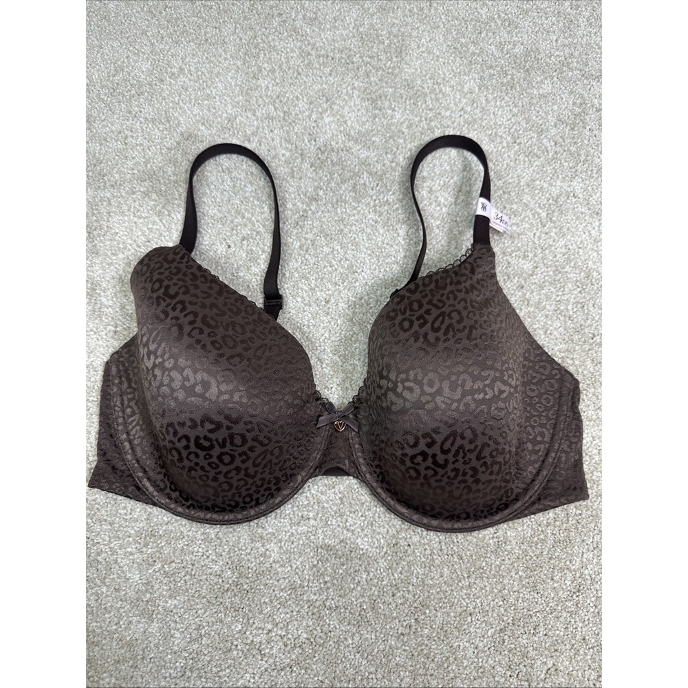 Victoria secret Body bra 34 dd leopard jacquard print Deep Espresso Underwire